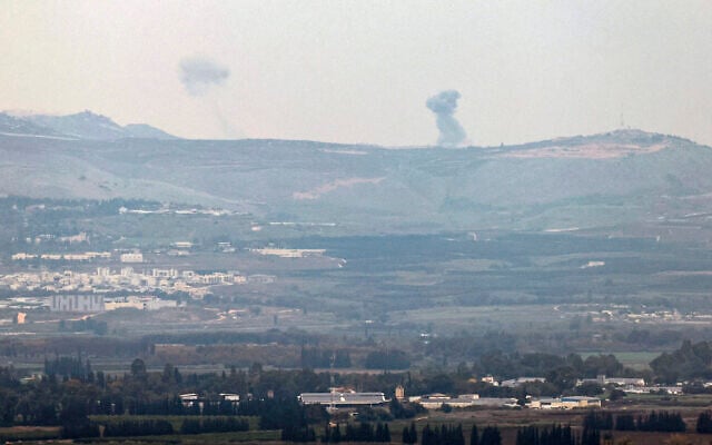 This picture taken from the Israeli side of the border with Lebanon shows smoke billowing following Israeli bombardment in southern Lebanon on December 21, 2023. (jalaa marey / AFP)