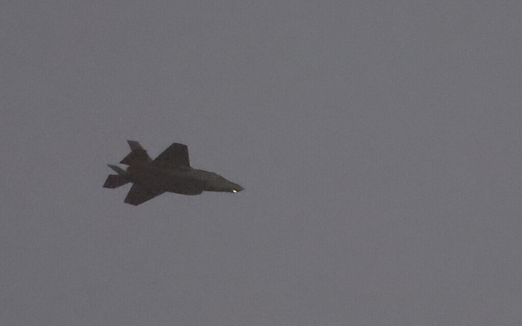An Israeli fighter jet flies over the northern Gaza Strip near the border with southern Israel on December 22, 2023, amid the ongoing war between Israel and the Palestinian terror group Hamas. (Jack Guez/AFP)