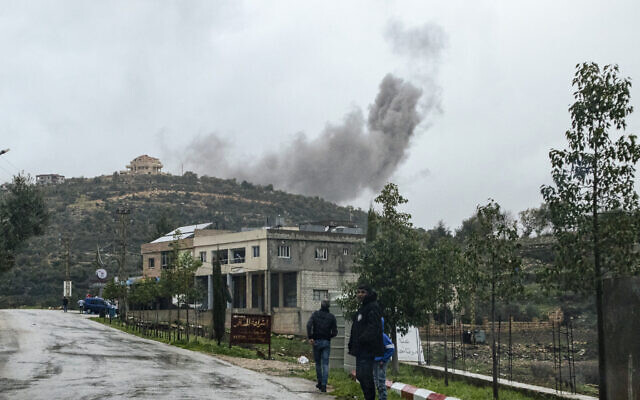 Smoke billows from the site of an airstrike on Lebanon's southern village of Aita al-Shaab, near the border with Israel, December 22, 2023 (Hasan Fneich / AFP) Smoke billows from the site of an airstrike on Lebanon's southern village of Aita al-Shaab, near the border with Israel, December 22, 2023 (Hasan Fneich / AFP)