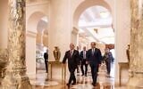 Jordan's King Abdullah II (L) walks alongside Egypt's President Abdel Fattah al-Sissi in Cairo on December 27, 2023. (Jordanian Royal Palace / AFP)