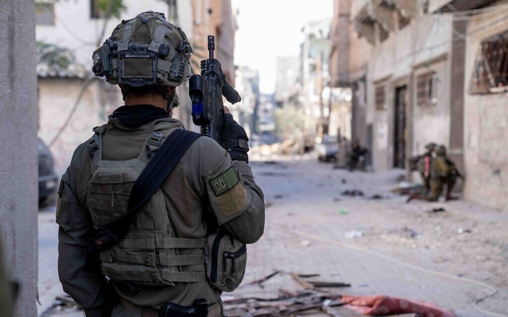 This handout photo distributed by the Israel Defense Forces on December 14, 2023, shows troops operating in the Gaza Strip amid the war against Hamas. (Israel Defense Forces)