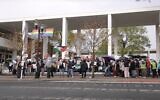 In this video shared by the Daily Targum on November 8, 2023, Students for Justice in Palestine hold a rally at Rutgers University in New Brunswick, New Jersey. (YouTube screenshot; used in accordance with clause 27a of the Copyright Law)