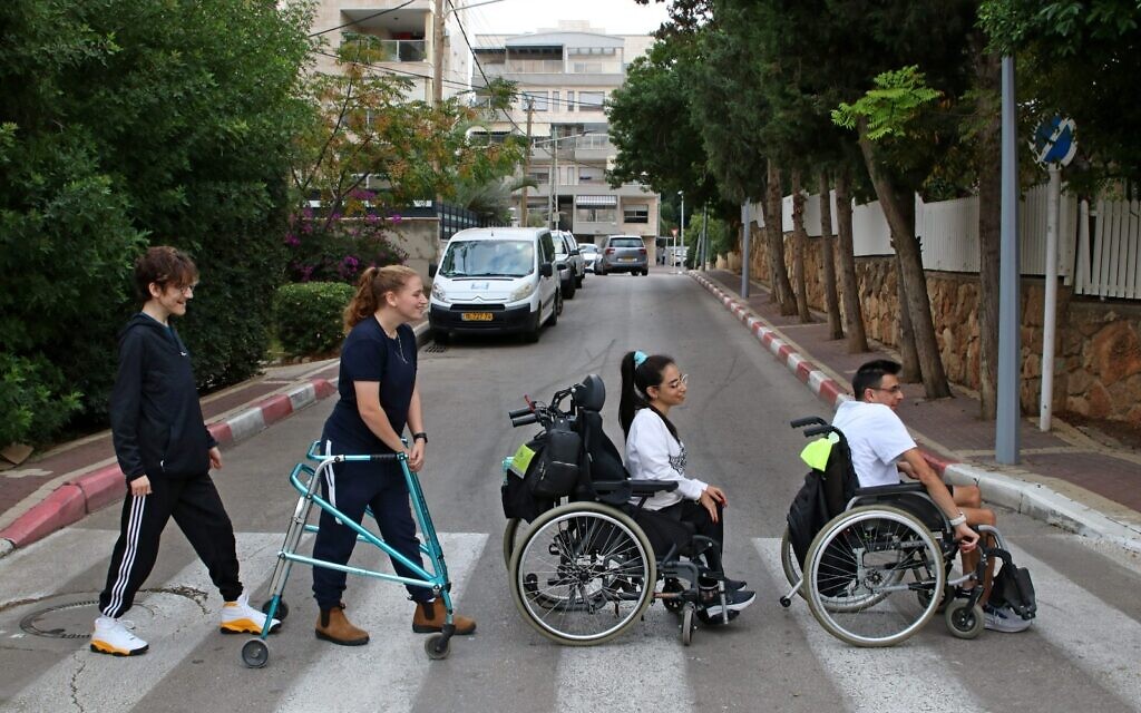 From left to right: Kivunim flatmates Elad Kornhauser, Maya Ronen, Aya Jaber, and Maysoon Samaka. (Courtesy)