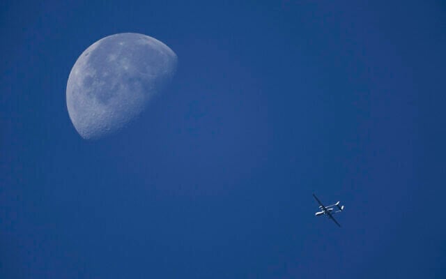 A military drone flies over the Gaza Strip, as seen from southern Israel, Dec. 3, 2023. (AP/Leo Correa) A military drone flies over the Gaza Strip, as seen from southern Israel, Dec. 3, 2023. (AP/Leo Correa)
