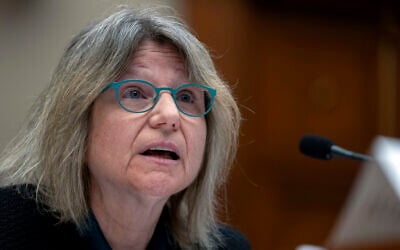 Massachusetts Institute of Technology (MIT) president Sally Kornbluth speaks during a hearing of the US House Committee on Education on Capitol Hill, December 5, 2023 in Washington. (AP Photo/Mark Schiefelbein) Massachusetts Institute of Technology (MIT) president Sally Kornbluth speaks during a hearing of the US House Committee on Education on Capitol Hill, December 5, 2023 in Washington. (AP Photo/Mark Schiefelbein)