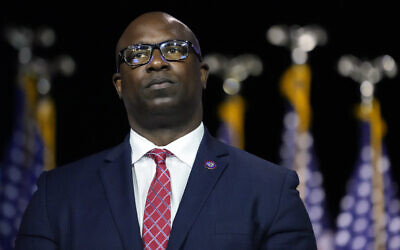 File: Rep. Jamaal Bowman at SUNY Westchester Community College, May 10, 2023, in Valhalla, New York (AP Photo/John Minchillo, File)