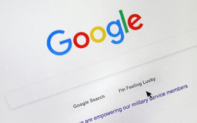 File: A cursor moves over Google's search engine page, in Portland, Oregan, on August 28, 2018. (AP Photo/Don Ryan)