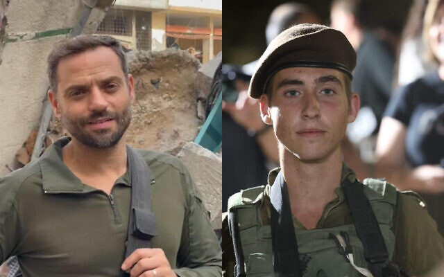 Col. Itzhak Ben Basat (left) and Sgt. Eran Aloni, killed during fighting in the northern Gaza Strip, December 12, 2023. (Courtesy)