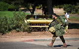 IDF reserve units guard a kibbutz near the Syrian border in the northern Golan Heights on October 8, 2023 (Photo by Michael Giladi/Flash90)