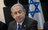 Prime Minister Benjamin Netanyahu at the Kirya military HQ in Tel Aviv on December 17, 2023. (Miriam Alster/Flash90)
