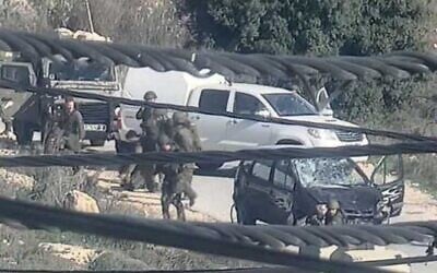 The scene of a car-ramming attack near Otniel in the West Bank, December 29, 2023 (Social media used in accordance with clause 27a of the Copyright Law)
