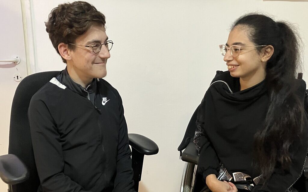 Elad Kornhauser, left, and Aya Jaber, flatmates and friends at Kivunim. (Courtesy)