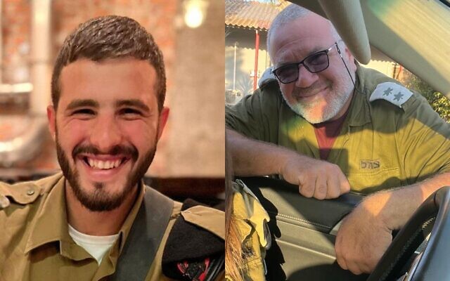 This composite photo shows Sgt. First Class (res.) Yehonatan Malka (L) and Lt. Col. (res.) Yochai Gur Hershberg, who the Israel Defense Forces announced were killed on December 6, 2023. (Israel Defense Forces) This composite photo shows Sgt. First Class (res.) Yehonatan Malka (L) and Lt. Col. (res.) Yochai Gur Hershberg, who the Israel Defense Forces announced were killed on December 6, 2023. (Israel Defense Forces)