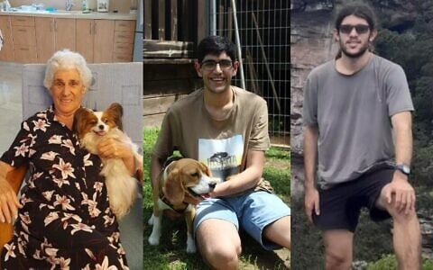 Geula Bachar, Idan Baruch, who were murdered in Kibbutz Be'eri on October 7, 2023, and Sahar Baruch who was abducted by Hamas and murdered in captivity. (Courtesy)