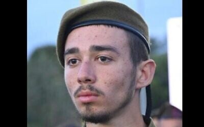 Sgt. Maor Cohen Eisenkot, 19, of the Golani Brigade’s 12th Battalion, killed in battle in the southern Gaza Strip on December 8, 2023. (Courtesy)