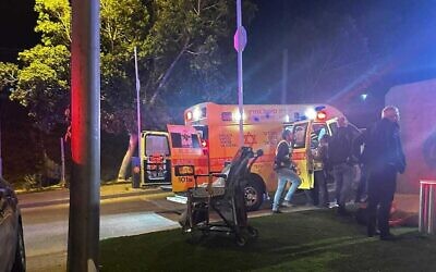 Illustrative: The scene of a stabbing attack near the West Bank's Mishor Adumim industrial zone, December 31, 2023. (Magen David Adom)