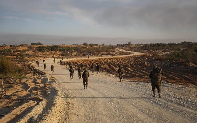 Troops fighting in the northern Gaza Strip, in a picture released by the military on December 5, 2023. (IDF Spokesperson) Troops fighting in the northern Gaza Strip, in a picture released by the military on December 5, 2023. (IDF Spokesperson)