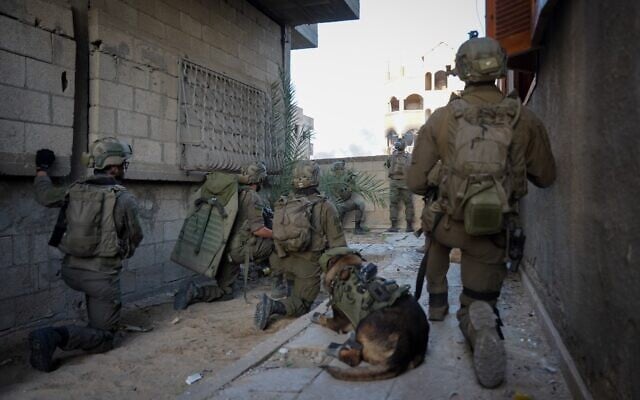Israeli troops in the Gaza Strip in an undated photograph released December 12, 2023 (Israel Defense Forces) Israeli troops in the Gaza Strip in an undated photograph released December 12, 2023 (Israel Defense Forces)