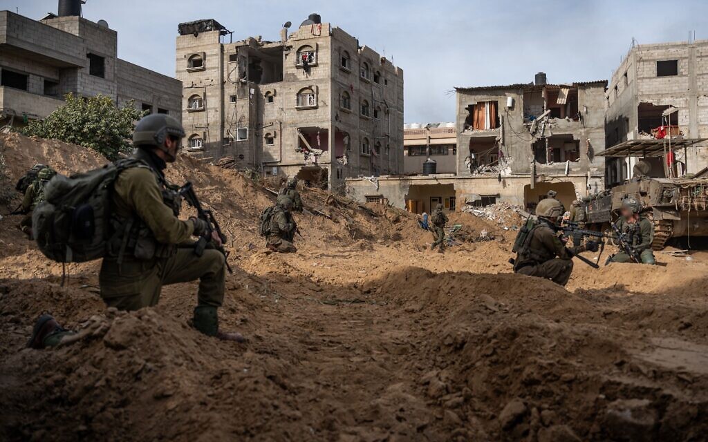 Israeli troops operating in the Gaza Strip in a photo released December 16, 2023 (Israel Defense Forces)