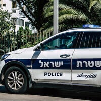 Illustrative: An Israel Police car in Tel Aviv on April 12, 2020. (joseh51camera/iStock by Getty Images)