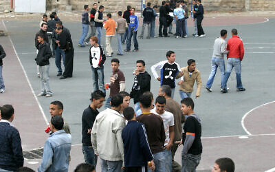 Illustrative: Palestinian students in the playground of a local school in East Jerusalem on November 2, 2006. (Orel Cohen / Flash90)