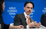 Saudi Arabia Foreign Minister Prince Faisal bin Farhan Al-Saud attends a session during the World Economic Forum (WEF) annual meeting in Davos, January 16, 2024. (Fabrice Coffrini/AFP)