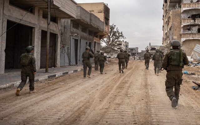 Israeli troops operating in the Gaza Strip in an undated photo released by the military on January 25, 2024. (Israel Defense Forces) Israeli troops operating in the Gaza Strip in an undated photo released by the military on January 25, 2024. (Israel Defense Forces)