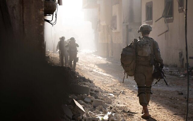 Soldiers operating in the Gaza Strip in an undated photo released January 11, 2024 (Israel Defense Forces)