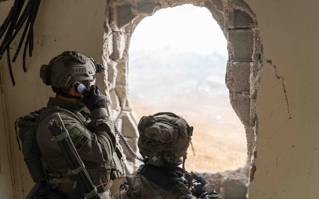 IDF troops operate inside the Gaza Strip in a handout photo released for publication on January 7, 2024. (Israel Defense Forces)