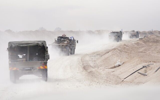 IDF troops operate in Gaza in this undated handout photo released January 31, 2024. (Israel Defense Forces)