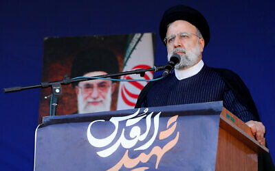 This handout picture provided by the Iranian presidency on January 5, 2024, shows Iran's President Ebrahim Raisi speaking in the southern city of Kerman. (Iranian Presidency / AFP) This handout picture provided by the Iranian presidency on January 5, 2024, shows Iran's President Ebrahim Raisi speaking in the southern city of Kerman. (Iranian Presidency / AFP)