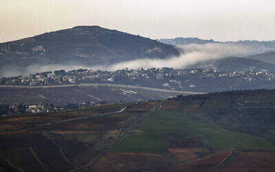 Illustrative: A photo taken from a position in northern Israel along the border with Lebanon on January 21, 2024. (Jalaa Marey/AFP)
