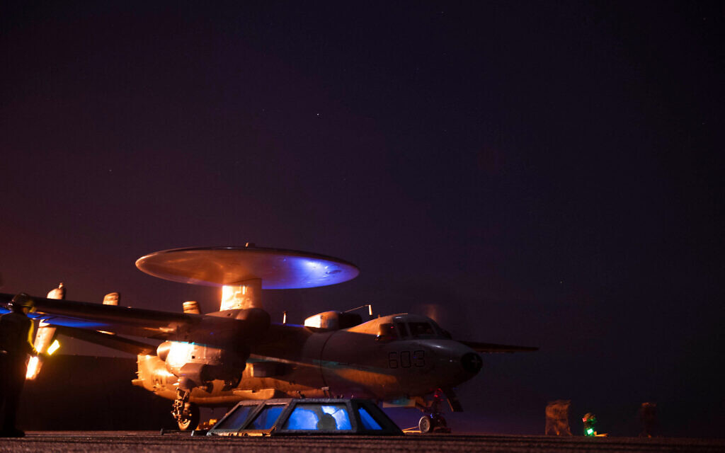 Illustrative: US Central Command forces alongside UK Armed Forces, and with the support from Australia, Bahrain, Canada, and the Netherlands, conduct strikes on 8 Houthi targets in Iranian-backed Houthi terrorist-controlled areas of Yemen, on January 22, 2024.  (Handout / US Central Command (CENTCOM) / AFP)
