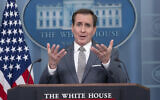 US National Security Council spokesman John Kirby speaks during the daily press briefing in the Brady Press Briefing Room of the White House in Washington, DC, January 23, 2024. (Roberto Schmidt/AFP)
