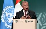 Jordan's King Abdullah II speaks during a plenary session at the COP28 UN Climate Summit, in Dubai, United Arab Emirates, December 1, 2023. (Peter Dejong/AP)