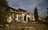 Houses destroyed during Hamas's brutal October 7 onslaught in Kibbutz Be'eri, seen on December 20, 2023. (AP/Ohad Zwigenberg)