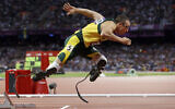 South Africa's Oscar Pistorius starts in the men's semi-finals of the 400-meter in the Olympic Stadium at the 2012 Summer Olympics, London on August 5, 2012. (AP Photo/Anja Niedringhaus, File)