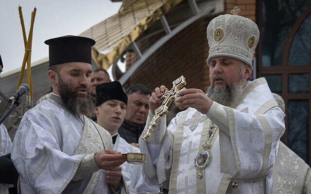 Metropolitan Epiphanius, the head of the Ukrainian Orthodox Church, blesses water during a traditional Epiphany celebration in Kyiv, Ukraine, Saturday, Jan. 6, 2024. (AP/Efrem Lukatsky) Metropolitan Epiphanius, the head of the Ukrainian Orthodox Church, blesses water during a traditional Epiphany celebration in Kyiv, Ukraine, Saturday, Jan. 6, 2024. (AP/Efrem Lukatsky)