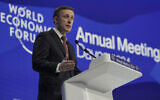 US National Security Adviser Jake Sullivan speaks during the Annual Meeting of World Economic Forum in Davos, Switzerland, January 16, 2024. (AP Photo/Markus Schreiber)