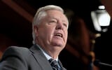 Sen. Lindsey Graham, Republican of South Carolina, talks during a news conference on immigration at the Capitol, Wednesday, Jan. 17, 2024, in Washington. (AP Photo/Mariam Zuhaib)