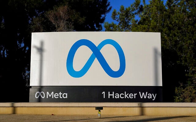 Meta's logo is seen on a sign at the company's headquarters, in Menlo Park, California, November 9, 2022. (Godofredo A. Vásquez/AP) Meta's logo is seen on a sign at the company's headquarters, in Menlo Park, California, November 9, 2022. (Godofredo A. Vásquez/AP)