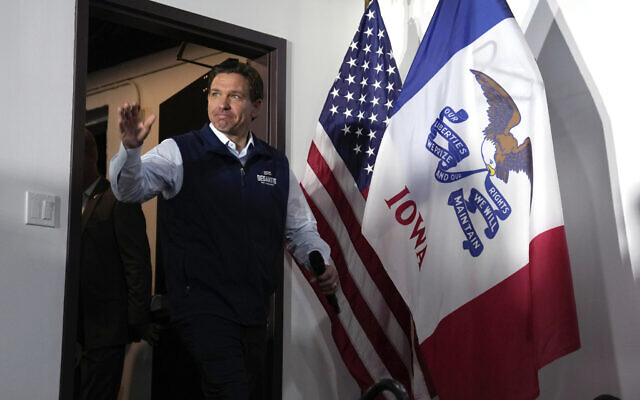 FILE: Republican presidential candidate Florida Gov. Ron DeSantis arrives at a meet and greet, July 27, 2023, in Chariton, Iowa. (AP/Charlie Neibergall, File) FILE: Republican presidential candidate Florida Gov. Ron DeSantis arrives at a meet and greet, July 27, 2023, in Chariton, Iowa. (AP/Charlie Neibergall, File)