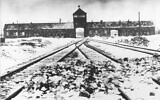 FILE- This February/March 1945, file photo shows the entry to the concentration camp Auschwitz-Birkenau in Poland. (AP Photo/Stanislaw Mucha, File)