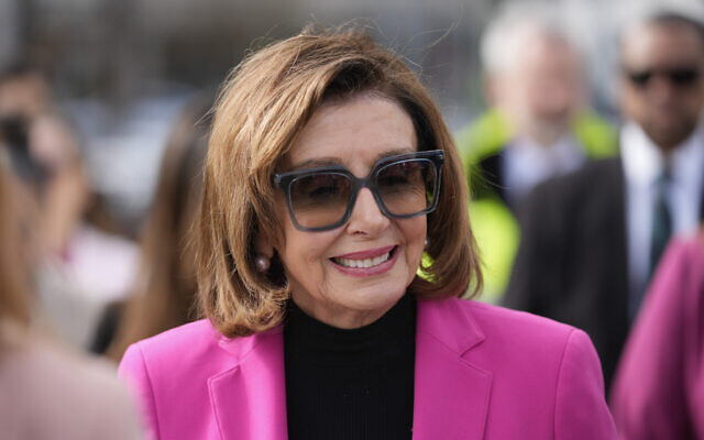 Speaker Emerita Nancy Pelosi walks to a news conference to address sea level rise along the city's waterfront in San Francisco, Friday, January 26, 2024. (AP Photo/Eric Risberg) Speaker Emerita Nancy Pelosi walks to a news conference to address sea level rise along the city's waterfront in San Francisco, Friday, January 26, 2024. (AP Photo/Eric Risberg)