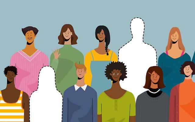 Many scholars say their schools’ DEI offices ignore Jewish concerns — either not recognizing Jews as a minority or seeing them as white and privileged and therefore not subject to marginalization. (Getty Images; JTA illustration by Mollie Suss)