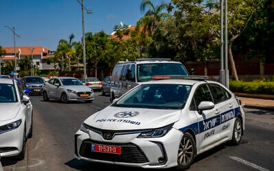 Illustrative. Police officers in Rishon Lezion on July 03, 2022. (Yossi Aloni/Flash90)