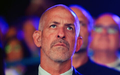 ShinBet head Ronen Bar at the annual IDF Armored Corps memorial ceremony, marking the 50th anniversary of the Yom Kippur War, in Latrun on September 27, 2023 (Jonathan Shaul/Flash90)