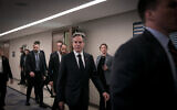 US Secretary of State Antony Blinken on his way to a meeting with President Isaac Herzog in Tel Aviv on January 9, 2024. (Miriam Alster/Flash90)