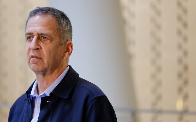 Former IDF chief of staff Aviv Kohavi speaks during a ceremony at the Memorial hall for fallen soldiers on Mount Herzl, Jerusalem, January 15, 2024. (Chaim Goldberg/Flash90) Former IDF chief of staff Aviv Kohavi speaks during a ceremony at the Memorial hall for fallen soldiers on Mount Herzl, Jerusalem, January 15, 2024. (Chaim Goldberg/Flash90)