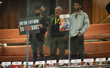 Family members of hostages held in Gaza react during a plenum session of the Knesset on January 22, 2024. (Photo by Yonatan Sindel/Flash90)